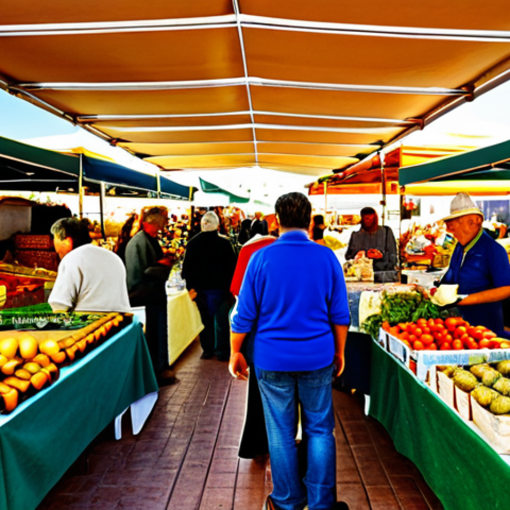 Local Market Scene**
"A vibrant and bustling local farmers market in Andalusia, Spain, featuring vendors selling fresh produce, artisan cheeses, and handcrafted goods, fully clothed shoppers browsing stalls, appropriate attire, safe for work, perfect anatomy, correct proportions, professional photography, family-friendly, warm sunlight filtering through market tents, focus on the colorful displays of food and crafts."
**