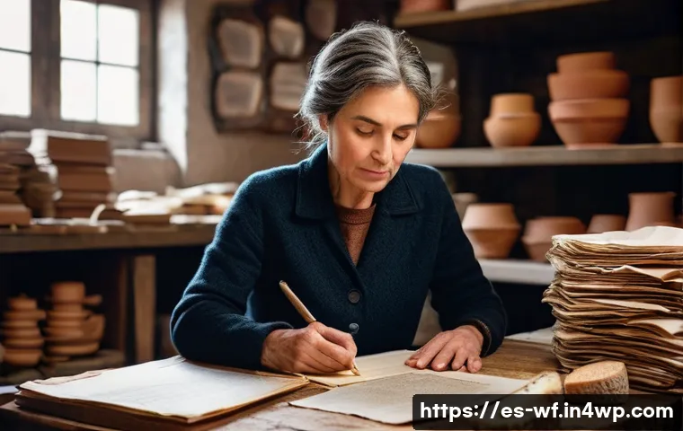 지역생산의 시장 진입 장벽 분석 - **"Bureaucratic Burden"**: A visually striking image of a small artisan, perhaps a woman in her late...