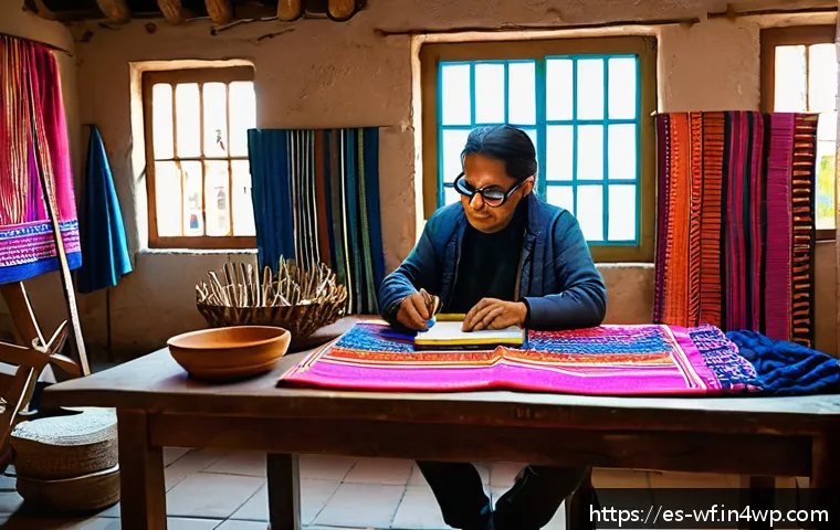 지역생산의 혁신 기술 동향 - A cozy artisanal workshop in a vibrant Latin American town, featuring a skilled craftsman wearing ca...
