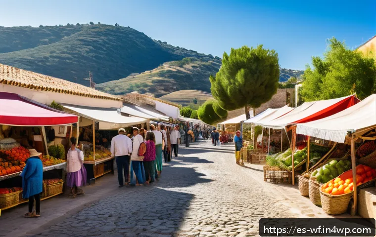 지역생산과 정책 변화의 관계 - A vibrant rural Spanish community market scene in Andalucía, showcasing local entrepreneurs and arti...